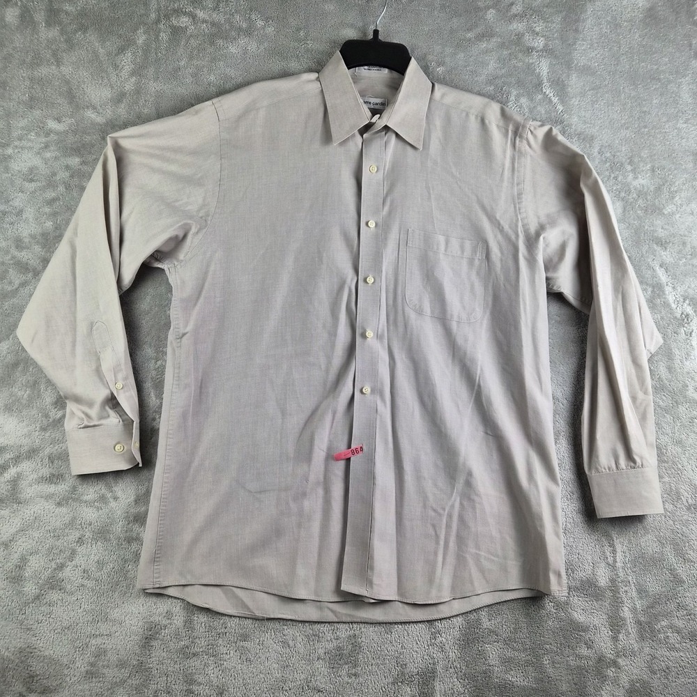 Pierre Cardin Shirt Mens 16 34/35 Tan Dressy Formal Professional Business Office